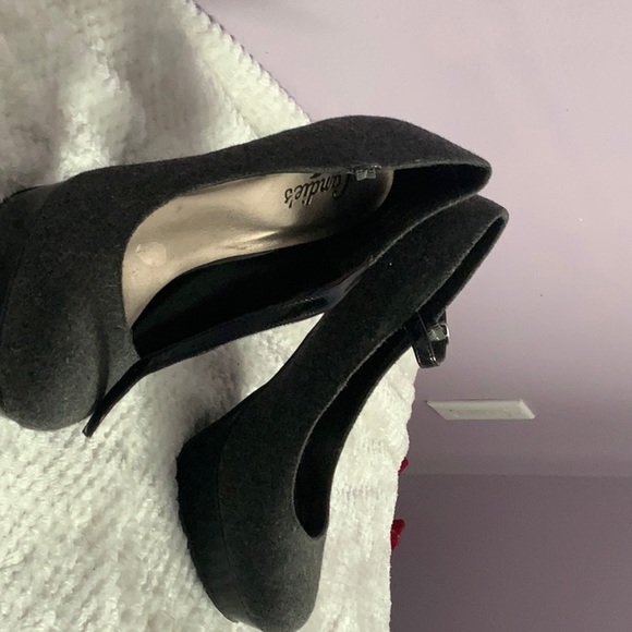 Candies high strapped shoes, grey and black. Size 9, heel 5 inches - Picture 2 of 7
